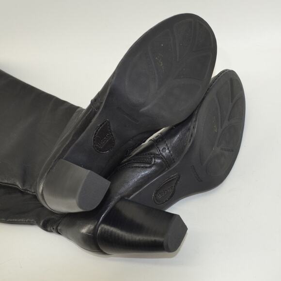 Born W31646 Tatiana Black Boots Leather Zip Women's Size 10 - Picture 5 of 15